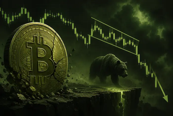Bitcoin bear flag breakdown